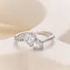 Joyería Clásica de Moda Transfronteriza, Accesorios de Compromiso Modernos y Sencillos, Anillos de Zirconia Chapados en Platino para Mujer al por Mayor