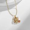 Pendientes de Plata de Ley S925 Año de Cumpleaños Zodiaco Tigre para Mujer Diseño de Diamante Rojo Set Elegante Accesorios