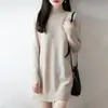 Nuevo Vestido de Punto de Lana con Cuello Medio Alto de Lana Pura Otoño/Invierno 2026 Vestido de Lana Base Holgado de Longitud Media para Mujer