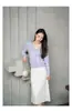 Nuevo cárdigan de punto para mujer de lana 100% con cuello redondo, popular y elegante, hecho de hilo Yangzi, lavable a máquina, lana Puyuan