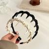 Tiara Anti-Derrapante Dentada de Bolinhas Estilo Francês para Mulheres Nova Alta Qualidade para Lavar o Rosto e Pressionar o Cabelo Tiaras de Aba Larga Grampos de Cabelo Venda por Atacado