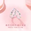 Anillo de Pareja de Plata Pura S999 Príncipe y Princesa Rosa Anillo para Hombre y Mujer Color Circonio Anillo de Pareja de Lujo Ligero Regalo