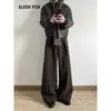 Calça Casual High Street Retrô Japonesa Masculina Caimento Toque de Luxo Calça Social Outono Solta Perna Reta Calça Social Tendência