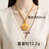Colgante Filigrana Estilo Étnico de Moda Incrustado con Diamantes de Imitación y Oro Imitación para Mujer Collar Largo de Calabaza Hueca de Oro de Arena Vietnamita Joyería de Retención de Color Duradera