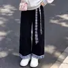 Nueva sudadera de cuadros patchwork para niñas, pantalones casuales y de moda de cuadros patchwork de pierna ancha, atuendo moderno estilo universitario