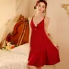 Verano Nuevo Camisón de Tirantes de Encaje con Lazo para Mujer Ropa Interior Sexy Pijama Venta Directa de Fábrica