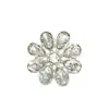Fivela de Flor com Strass de Diamante Brilhante Botão de Moda Retro de Metal em Forma de Flor Fivela Decorativa para Terno Botão de Alto Padrão para Casacos de Pele