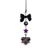 Woo Woo original morado negro metal amor dulce genial estilo chica caliente Millennium gu bolso de cadena colgante para teléfono móvil libro de tarjetas cadena colgante