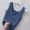 Nueva Camisola de Hilo de Seda Helada para Mujer Talla Grande Ajustada para Usar por Dentro y por Fuera Sexy Fresca Versátil Sin Mangas Camiseta Básica Envío Gratis