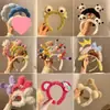 Faixa de Cabelo Fofa para Lavar o Rosto para Mulheres 2024 Nova Headwear de Desenho Animado Faixa de Cabelo Faixa de Cabelo Grampo de Cabelo de Pelúcia Presente Venda por Atacado