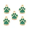 Accesorios para joyería de aleación DIY colgante de huellas de perro con aceite vertido pulsera llavero colgante de collar W396
