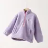 Nueva sudadera de forro polar engrosada de otoño e invierno para niñas, top de forro polar con media cremallera para niños, chaqueta infantil