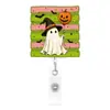 Porta-credencial retráctil de acrílico con temática de Halloween, colgante de caricatura, accesorio decorativo para uso en oficinas administrativas transfronterizas