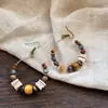 Pendientes de gancho de resina con forma de hoja ovalada y pluma, transfronterizos europeos y americanos, pendientes frescos y sencillos de verano, pendientes de diseño nicho para mujer