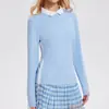 Roupa de Tênis Transfronteiriça, Secagem Rápida, Leve, Manga Longa Feminina Outono Slim Fit Top para Ciclismo ao Ar Livre Fitness