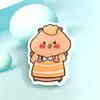 Broche decorativo de acrílico para niños, insignia de capibara de dibujos animados, pequeño regalo con texto inspirador, venta al por mayor DIY personalizado