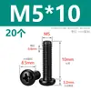 Tornillos M2M3M4M5M6M8 Negros de Acero Inoxidable 304, Tornillos de Cabeza Redonda Phillips, Tornillos para Máquina de Cabeza Plana Zincados Negros