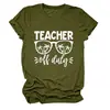 Maestra fuera de servicio sitio independiente europeo y americano de eBay camiseta casual versátil de moda para mujer con cuello redondo y manga corta