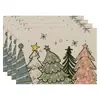 Manteles individuales navideños más vendidos transfronterizos, nueva serie de muñeco de nieve y renos, tapetes resistentes al calor, lino Amazon