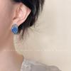 Aretes de Cristal de Vidrio Gradiente de Moda para Mujer, Aretes Pequeños Frescos Estilo Coreano, Aretes de Zirconia Versátiles de Nicho de Alta Gama