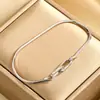 Artesanía Italiana Plata de Ley S925 Cadena Hueso de Serpiente Octagonal con Cierre Fácil, Ajustable, Unisex, Pulsera de Lujo Ligero al por Mayor
