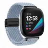 Adecuado para correa Fitbit Versa 4, Sense bucle tejido de nailon con cierre magnético de metal Versa 2