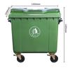 Remolque de Cubo de Basura Sanitario para Exteriores de 1100 Litros Camión de Basura de Plástico con Empuje Grande para Limpieza Comercial de Calles Clasificado
