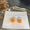 Brinco de Argola com Gota de Óleo de Flor Colorida Dopamina Feminino Novo para Primavera e Verão Brinco de Argola Colorido Contrastante Doce Fofo Design de Nicho