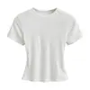 Camiseta Básica Ajustada Estilo Americano Ins Chica Picante para Mujer, Camiseta Ajustada Elástica de Verano, Manga Corta Cuello Redondo, Top de Color Sólido Adelgazante, Moderno