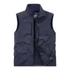 Chal de talla grande modelo 1906 para primavera, verano y otoño, ropa de trabajo casual multibolsillos para hombre para fotografía al aire libre y pesca