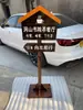 Placa Direcional em Madeira Antiferrugem Estilo Flecha, Tendência para Exterior, Placa Guia para Área Turística em Madeira Maciça, Placa de Restaurante