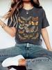 Camiseta de verano para mujer, con estampado de mariposas, cuello redondo, manga corta, informal, a la moda, con explosiones de comercio exterior, de Amazon, Europa y América
