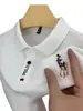 Camisa Polo para Hombre Verano Casual Nuevo Estilo Bordado Cuello Campana Moda Holgada Manga Corta Camiseta con Bordado Versátil Moderna