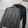 [Bizheng] 2025 Novo Outono Estilo Coreano Elegante Gola Redonda Versátil Emagrecedor Manga Longa Malha Base para Mulheres 5286