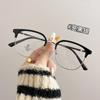 Qianai Moda de Negocios Ciencia e Ingeniería Marco para Gafas de Hombre Miopía Marco para Gafas Estilo K Cuadrado de Gama Alta Gafas Anti-Luz Azul para Mujer