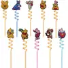 Dibujos animados Winnie the Pooh Pajitas Espirales de Colores Pegatinas Creativas para Pajitas Decoración de Fiesta Pajitas Curvas Venta al por Mayor Transfronteriza
