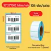 Papel Térmico à Prova de Três 100*150 Papel de Impressão Autoadesivo Adesivo Transfronteiriço Papel para Impressão de Etiquetas Térmicas em Pequenos Lotes