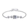 Pulseira de prata de lei 925 moda coração de cupido cabeça de touro signo do zodíaco ajuste joia 1 quilate joia de moissanita atacado