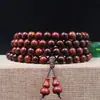 Atacado profissional cor natural contas de galho de ácido vermelho com pulseiras de cabaça pequena contas de rosário pulseiras de mogno contas atacado