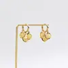 Moda Japonesa y Coreana Pendientes de Lily of the Valley con Tres Piedras Ojo de Gato, Pendientes Elegantes y Únicos con Borla de Lujo Mate