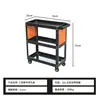 Carro de herramientas tipo cajón naranja y negro transfronterizo, carro de herramientas para reparación de automóviles específico del fabricante, carro de herramientas móvil de tres niveles empuje-tirón