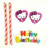 Comercio exterior cumpleaños caricatura rosa kt cat suministros para la disposición del lugar de la fiesta juego de decoración de bandera de plato de papel para fiesta