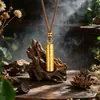 Collar colgante cilíndrico estilo chino vintage de corazón con baño de oro vietnamita, cadena para suéter con baño de oro, regalo de moda para novia