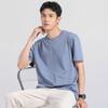 Camiseta de Manga Corta de Algodón Doble Mercerizado de Alta Gama para Hombres Jóvenes en Verano, Algodón Líquido de Amoníaco Ligero y Suave, Manga Media Delgada con Sensación de Hielo