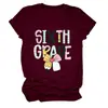 Amazon eBay sitio independiente moda casual mujer sexto grado cuello redondo manga corta camiseta camiseta básica para comercio exterior