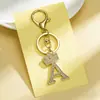 Novo Estilo Transfronteiriço Strass Liga de Zinco Letra Inglesa Chaveiro Coroa Letra A Pingente de Bolsa Acessórios para Mala Atacado