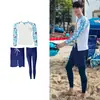 Traje de baño Manga Larga Traje de Buceo Medusa Top Protección Solar Secado Rápido Dividido Traje de Buceo Traje para Pareja Aguas Termales Traje de Surf Traje de Playa