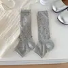 Calcetines Fruncidos Estilo Ballet para Mujer, Calcetines Finos de Verano sin Pie, Calentadores de Piernas con Lazo, Calcetines JK de Media Pantorrilla de Lunares