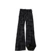 Pantalones de rejilla cruzada para hombre, estilo fino de otoño, caída recta, pierna recta, casual, largos, corte limpio, marca de tendencia americana, pantalones ligeramente acampanados