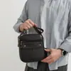 Mochila cuadrada vertical para hombre, de cuero genuino, transfronteriza, de un solo hombro, bandolera, multicapa, piel de vaca de primera capa, bolsa para teléfono, bolsa pequeña casual